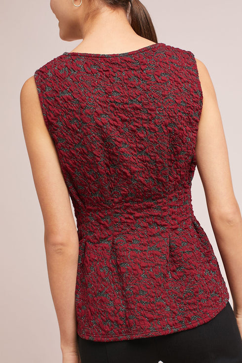 Metallic Peplum Top